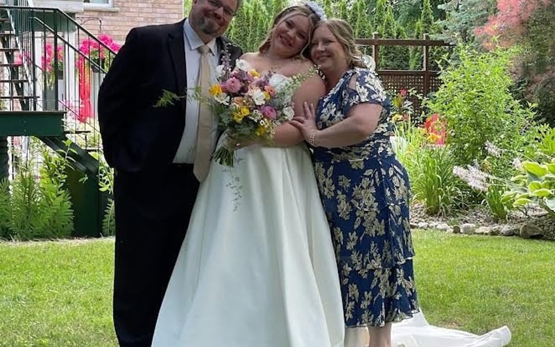 Family portrait on the lawn
