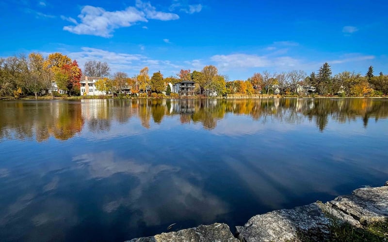 Avon River with autumn reflections