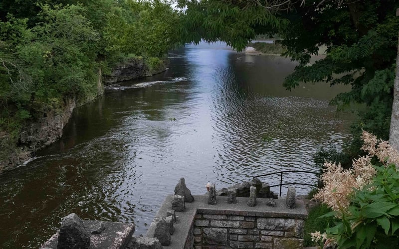 Grand River view from the stone stairway, Fergus