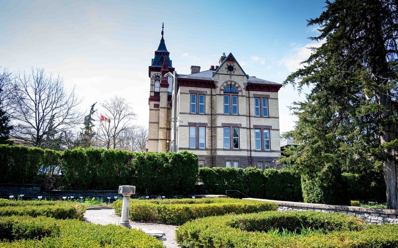 Stratford Courthouse with formal gardens