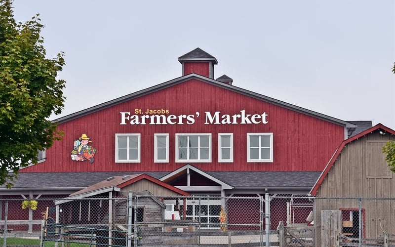 St. Jacobs Farmers' Market red barn exterior