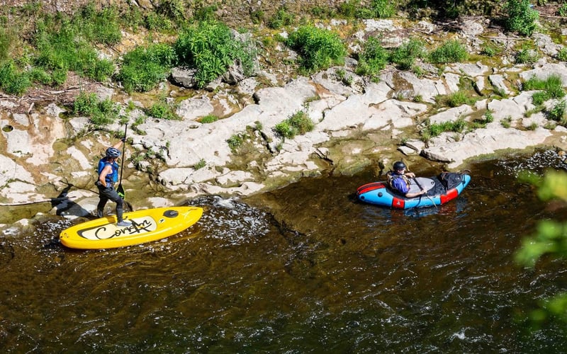 Two canoes on the river