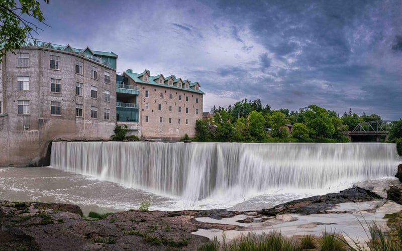 Grand River weir and old mill, Fergus